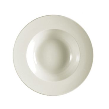 CAC China REC-107 Rolled Edge 22 Oz. American White Ceramic Deep Pasta Bowl