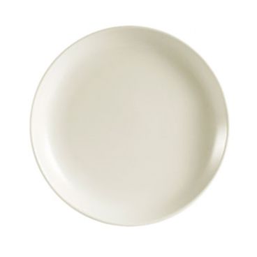 CAC China REC-16C Rolled Edge 10.5" American White Ceramic Coupe Dinner Plate