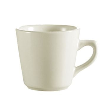CAC China REC-1 Rolled Edge 7 Oz. American White Ceramic Coffee Cup