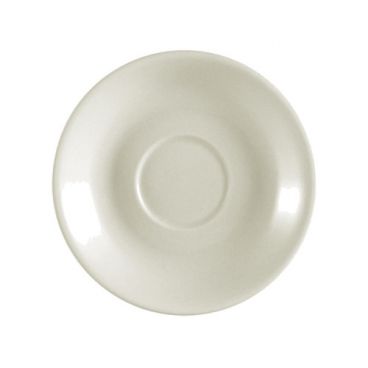 CAC China REC-36 Rolled Edge 4.5" American White Ceramic Demitasse Cup Saucer