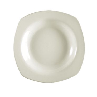 CAC China REC-88 Rolled Edge 22 Oz. American White Ceramic Square Pasta Bowl
