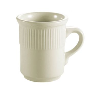 CAC China RID-17 Ridgemont 8 Oz. American White Ceramic Mug