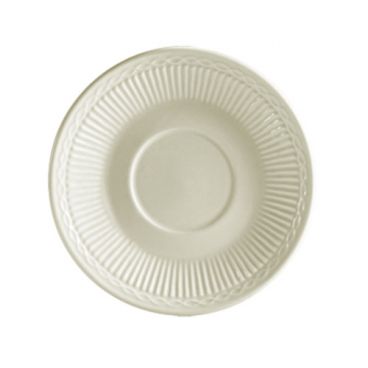 CAC China RID-2 Ridgemont 5.38" American White Ceramic Saucer