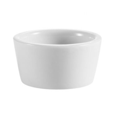 CAC China RKF-1-P 1 Oz. Super White Porcelain Round Ramekin