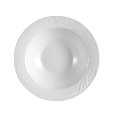 CAC China RSV-10 Roosevelt 11.5 Oz. Super White Porcelain Embossed Grapefruit Bowl