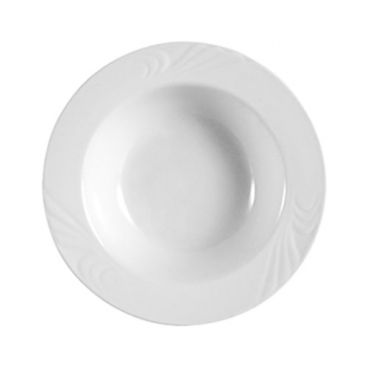 CAC China RSV-11 Roosevelt 5.5 Oz. Super White Porcelain Embossed Fruit Dish