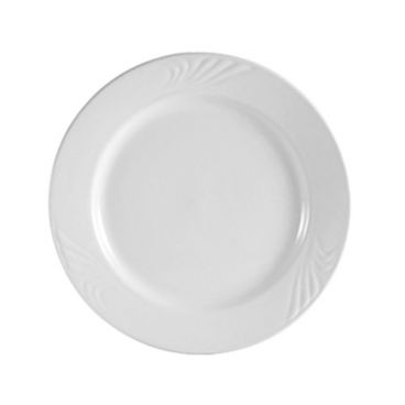 CAC China RSV-20 Roosevelt 11.25" Super White Porcelain Embossed Plate