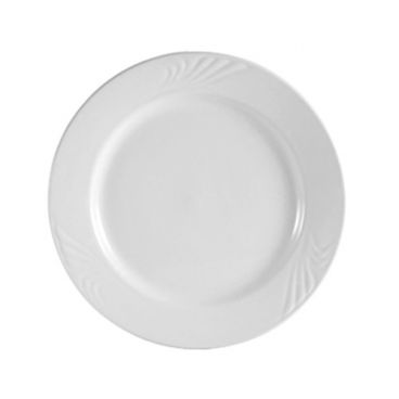 CAC China RSV-7 Roosevelt 7.25" Super White Porcelain Embossed Plate