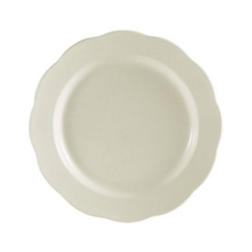 CAC China SC-6 Seville 6-3/8" American White Ceramic Scalloped Edge Plate
