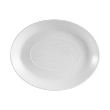 CAC China TGO-12 10.63" Porcelain Tango Oval Platter, Bone White