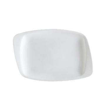 CAC China WH-13 White Pearl 11.75" Porcelain Rectangular Platter, Bone White