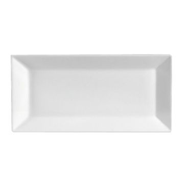 CAC China KSE-43 Kingsquare 11-5/8" Porcelain Rectangular Platter, Super White