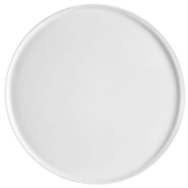 CAC China PP-12-R 12" Porcelain Super White Coupe Pizza Plate With Edge