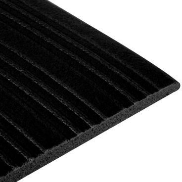 Cactus Mat 1025R-C4 Tredlite Black 4 ft Wide Ribbed Sponge Vinyl Anti-Fatigue Runner Mat, 60 ft Roll 3/8" Thick