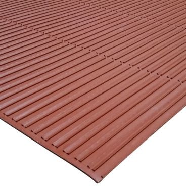 Cactus Mat 1631R-4_TERRA COTTA Ni-Rib Terra Cotta 4 ft x 60 ft Solid Reversible Nitrile Rubber Safety Runner Mat Roll, 1/4" Thick