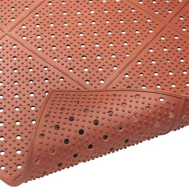 Cactus Mat 1640R-R364 REVERS-a-MAT Red 3 ft x 64 ft Reversible Molded Rubber Anti-Fatigue Safety Runner Mat Roll, 3/8" Thick