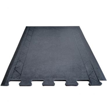 Cactus Mat 2500-RE28 Comfort Zone Black 28" x 36" Interlocking End Section Anti-Fatigue Floor Mat, 1/2" Thick