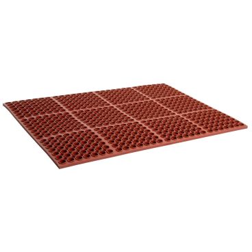 Cactus Mat 2520-R1S Red 58 1/2" x 39" VIP Deluxe Grease-Resistant Anti-Fatigue Anti-Slip Heavy Duty Rubber Floor Mat, 7/8" Thick