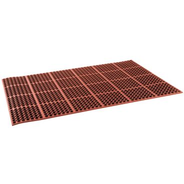 Cactus Mat 2521-R1S Red 58 1/2" x 39" VIP Lite Grease-Resistant Anti-Fatigue Anti-Slip Heavy Duty Rubber Floor Mat, 1/2" Thick