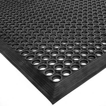 Cactus Mat 2522-C5 Black 3 ft x 5 ft VIP Topdek Senior Heavyweight Anti-Fatigue Anti-Slip Molded Rubber Floor Mat, 1/2" Thick