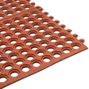 Cactus Mat 2523-R35 VIP Prima Red 3 ft x 5 ft Connectable Lightweight Grease-Resistant Anti-Fatigue Anti-Slip Molded Rubber Floor Mat, 1/2" Thick