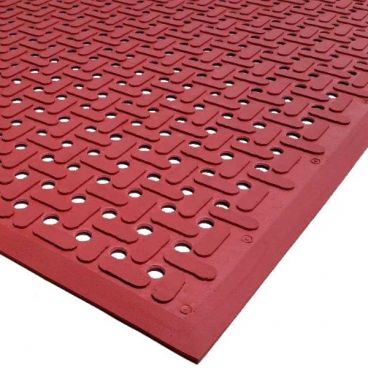 Cactus Mat 2540-R15 Red 3 ft x 15 ft VIP Guardian Lightweight Grease-Proof Anti-Fatigue Anti-Slip Reversible Nitrile Rubber Mat, 1/4" Thick