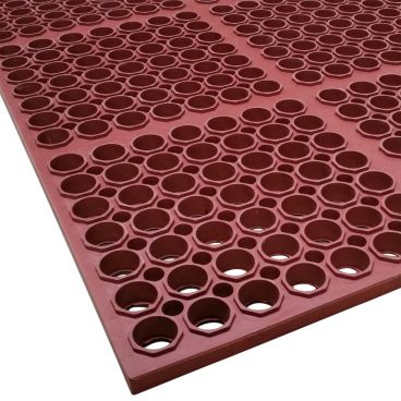 Cactus Mat 3520-R1 VIP Floormate Red 39" x 58 1/2" Heavy-Duty Grease-Resistant Rubber Anti-Fatigue Floor Mat, 7/8" Thick