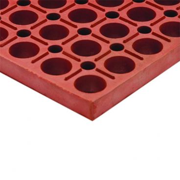 Cactus Mat 4420-RS VIP Duralok Red 3 ft x 5 ft Grease-Resistant Single Section Heavy Duty Interlocking Anti-Fatigue Anti-Slip Molded Rubber Floor Mat, 3/4" Thick
