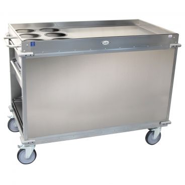 Cadco BC-3-LST Stainless Steel MobileServ Large Beverage Cart With 6 Air Pot Wells