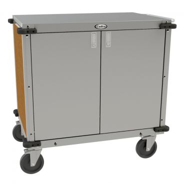 Cadco CC-LUC-L1 41 5/16" Chestnut Mobile Stainless Steel Locking Utility Cart