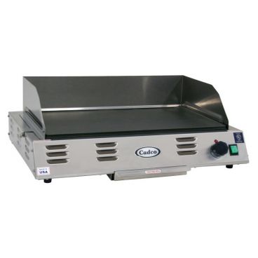 Cadco CG-20 24-1/2" Electric Medium Duty Stainless Steel Countertop Griddle, 220 Volts