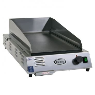 Cadco CG-5FB 16" Electric Medium Duty Stainless Steel Countertop Space Saver Griddle, 120 Volts