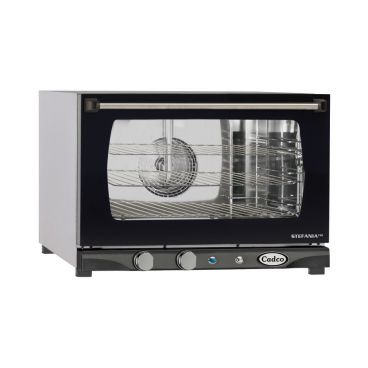 Cadco XAF-113 23-5/8" Half Size Heavy Duty Countertop Convection Oven w/ Humidity Control And Three Shelves, 120 Volts