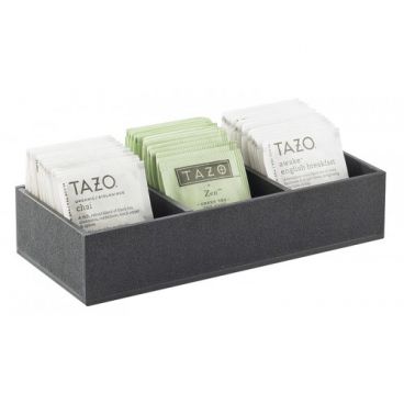Cal-Mil 1246-13 Black ABS Plastic Condiment and Tea Packet Display / Organizer - 9-1/2" x 4-1/2" x 2-1/4"