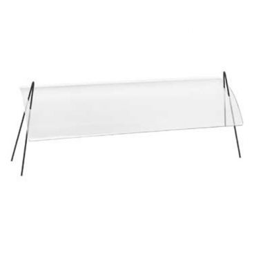 Cal-Mil 1458-72 Clear 72 Inch Wide Rectangular Acrylic Portable Single-Face Sneezeguard With 2 Black Iron Wire Legs