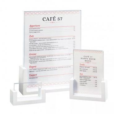 Cal-Mil 1510-811-15 White U-Frame Tabletop Card Holder - 9" x 1 1/2" x 12"