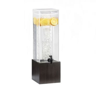 Cal-Mil 1527-3INF-96 Square 3 Gallon 8 1/4" x 9 3/4" x 25 3/4" Midnight Bamboo Acrylic Infusion Beverage Dispenser