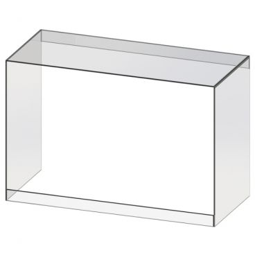 Cal-Mil 22145-48 Box Style Clear 24" High x 48" Wide Acrylic Portable Sneezeguard With 2 Side Supports
