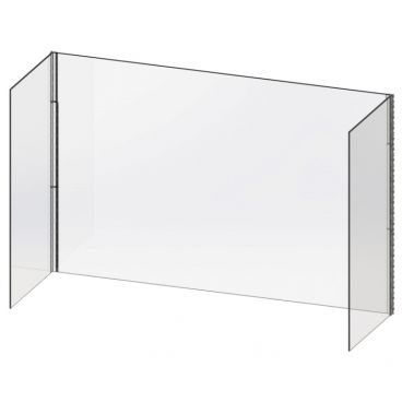 Cal-Mil 22148-48 Side-Folding Style Clear 31" High x 48" Wide Acrylic Portable Sneezeguard With 2 Side Hinges