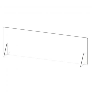 Cal-Mil 22168-47NW Clear 15" High x 47" Wide Plastic Register Shield with 2 Triangle Base Feet