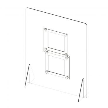 Cal-Mil 22170-31NW Clear 40" High x 31 3/4" Wide Plastic Register Shield with 2 Triangle Base Feet and Soundflow Openings