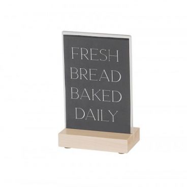 Cal-Mil 22361-46-71 Blonde 6” x 4” Vertical Tabletop Sign Holder With Maple Wooden Base