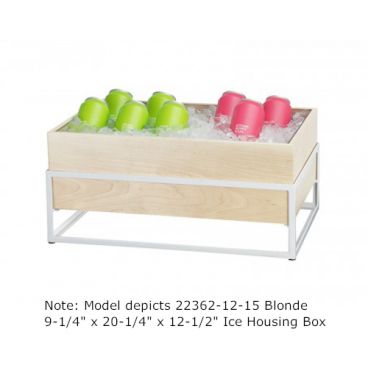 Cal-Mil 22362-10-15 Blonde 8-3/4” x 12-1/2” x 10” Rectangular Ice Housing Box With Liner And Food Pan