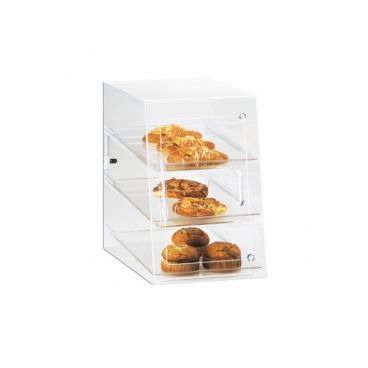 Cal-Mil 263-S 11 1/2" x 17" x 17" Classic Three Tier Acrylic Display Case with Front and Rear Doors