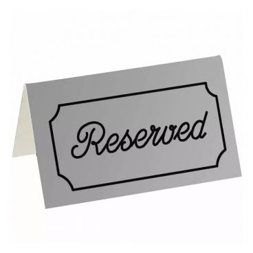 Cal-Mil 273-10 5" x 3" Silver/Black Double-Sided "Reserved" Tent Sign