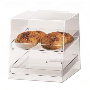 Cal-Mil 280 10" x 10" x 11" Classic Two Tier Acrylic Display Case with Rear Door