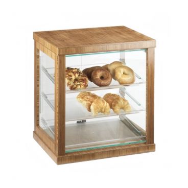 Cal-Mil 284-60 21" x 16 1/4" x 22 1/2" Three Tier Bamboo Display Case with Rear Doors
