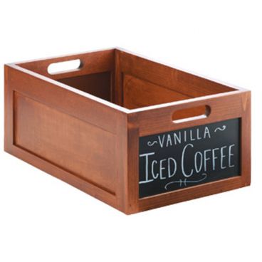 Cal-Mil 3354-12 Wood 13 1/2" x 21 1/2" Chalkboard Ice Housing With Removable Clear 12" x 20" Polycarbonate Bin And Handles