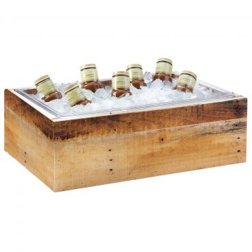 Cal-Mil 3360-12 Reclaimed Wood 13" x 21" Madera Ice Housing With Clear Polycarbonate Insert