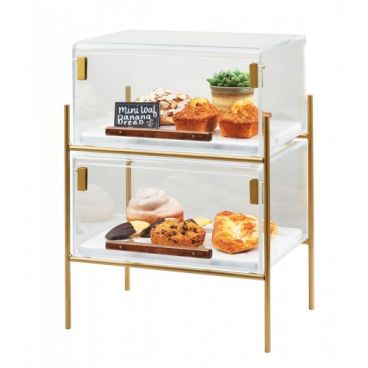 Cal-Mil 3706-1813-46 Mid-Century 19 1/2" x 13 1/2" x 18" Pastry Case with Brass Frame